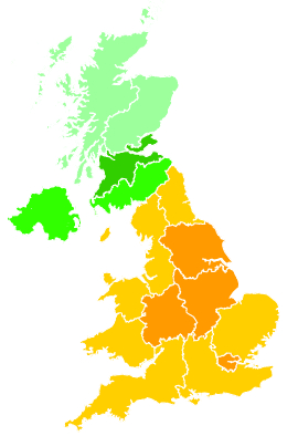 Click on a region for air pollution levels for 29/07/2001