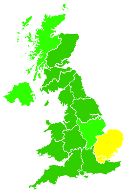 Click on a region for air pollution levels for 29/07/2005