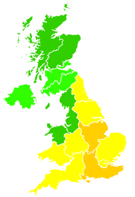 Click on a region for air pollution levels for 29/07/2024