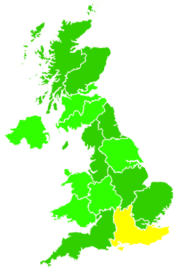 Click on a region for air pollution levels for 29/08/2013