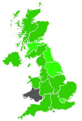 Click on a region for air pollution levels for 29/09/1989