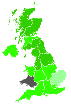 Click on a region for air pollution levels for 29/09/1991