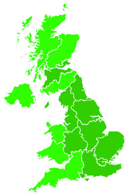 Click on a region for air pollution levels for 29/09/2007