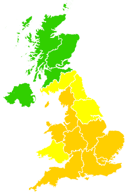 Click on a region for air pollution levels for 29/09/2011