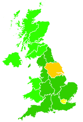 Click on a region for air pollution levels for 29/09/2014