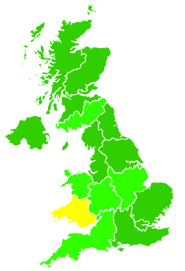 Click on a region for air pollution levels for 29/09/2015