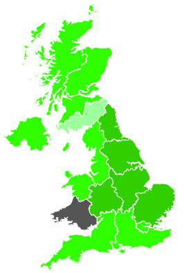 Click on a region for air pollution levels for 29/10/1987