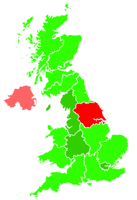 Click on a region for air pollution levels for 29/10/1995