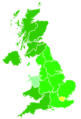 Click on a region for air pollution levels for 29/10/2022