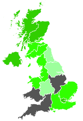 Click on a region for air pollution levels for 29/11/1987