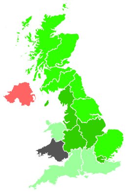 Click on a region for air pollution levels for 29/11/1989