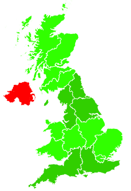 Click on a region for air pollution levels for 29/11/1992
