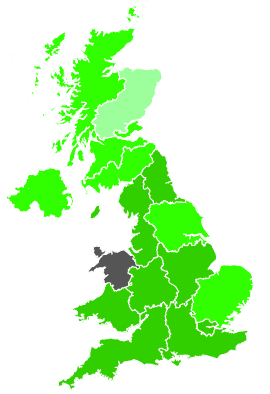 Click on a region for air pollution levels for 29/11/2001