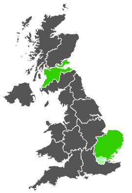Click on a region for air pollution levels for 29/12/1977