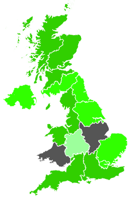 Click on a region for air pollution levels for 29/12/1987