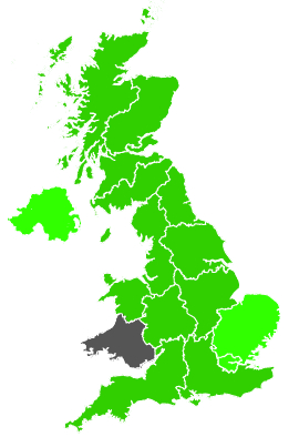 Click on a region for air pollution levels for 29/12/1990