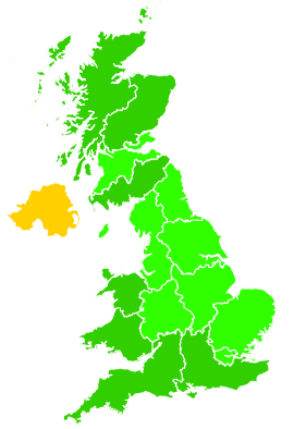 Click on a region for air pollution levels for 29/12/1998