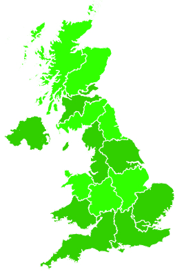 Click on a region for air pollution levels for 30/01/2001