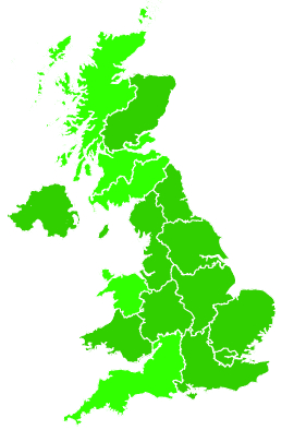 Click on a region for air pollution levels for 30/01/2009
