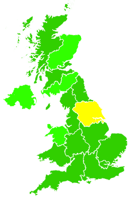 Click on a region for air pollution levels for 30/01/2014