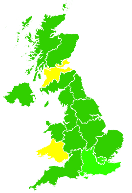 Click on a region for air pollution levels for 30/01/2019