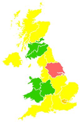 Click on a region for air pollution levels for 30/03/2003