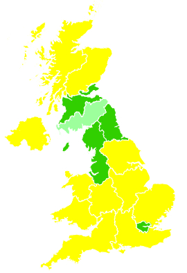 Click on a region for air pollution levels for 30/03/2008