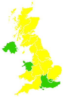 Click on a region for air pollution levels for 30/03/2013