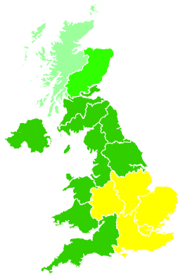 Click on a region for air pollution levels for 30/03/2021