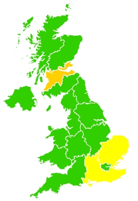 Click on a region for air pollution levels for 30/03/2022