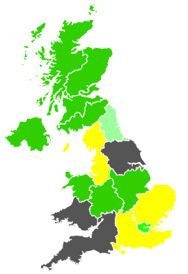 Click on a region for air pollution levels for 30/04/1987