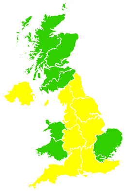 Click on a region for air pollution levels for 30/04/2001