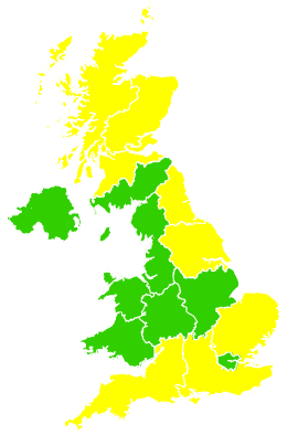 Click on a region for air pollution levels for 30/04/2006