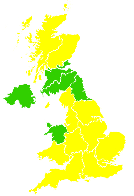 Click on a region for air pollution levels for 30/04/2007