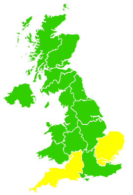 Click on a region for air pollution levels for 30/04/2010