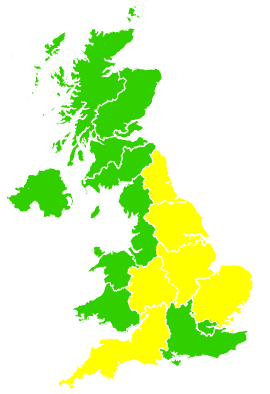 Click on a region for air pollution levels for 30/04/2012