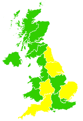 Click on a region for air pollution levels for 30/04/2014