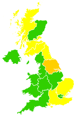 Click on a region for air pollution levels for 30/04/2017