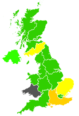 Click on a region for air pollution levels for 30/05/1990