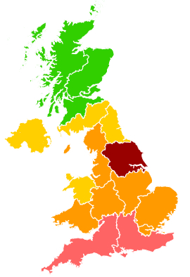 Click on a region for air pollution levels for 30/05/2003
