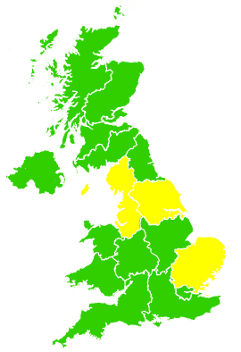 Click on a region for air pollution levels for 30/05/2004