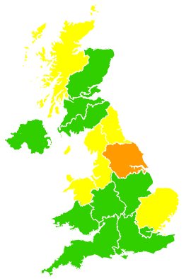 Click on a region for air pollution levels for 30/05/2008