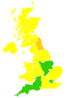 Click on a region for air pollution levels for 30/05/2018