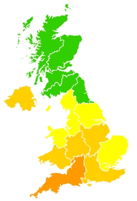 Click on a region for air pollution levels for 30/05/2020