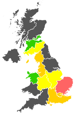 Click on a region for air pollution levels for 30/06/1986