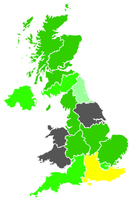 Click on a region for air pollution levels for 30/06/1987