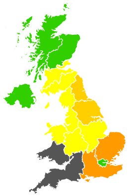 Click on a region for air pollution levels for 30/06/1988