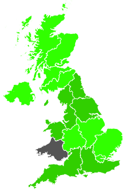 Click on a region for air pollution levels for 30/06/1991