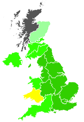 Click on a region for air pollution levels for 30/06/2001