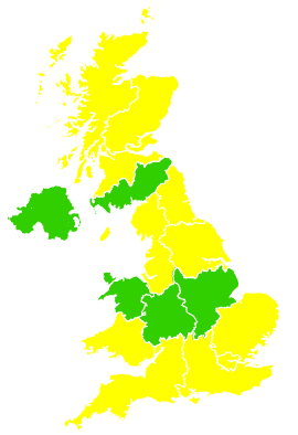 Click on a region for air pollution levels for 30/06/2003